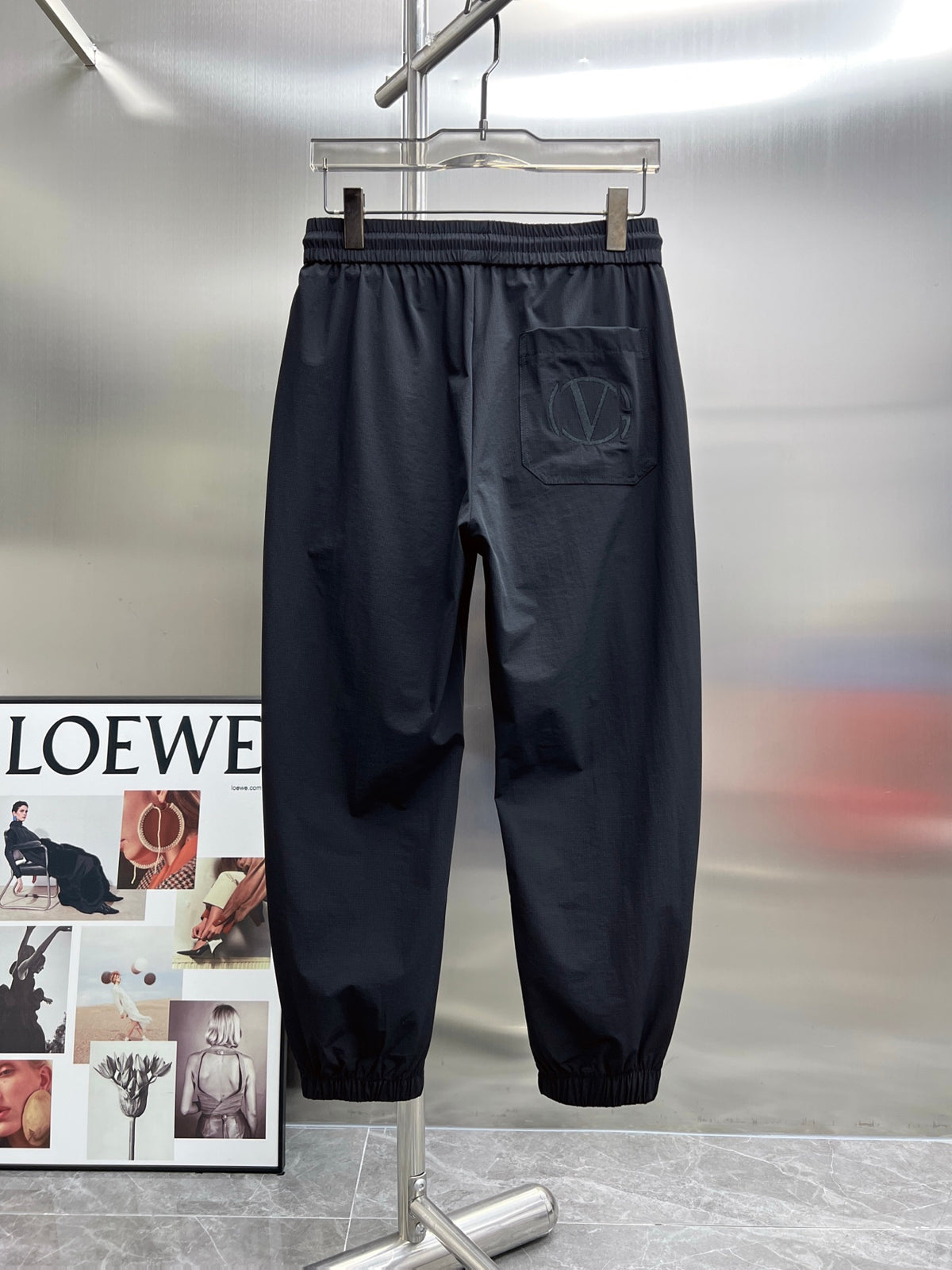 Valentino Full-Length Drawstring Trousers, Dark Grey, product gallery image 2
