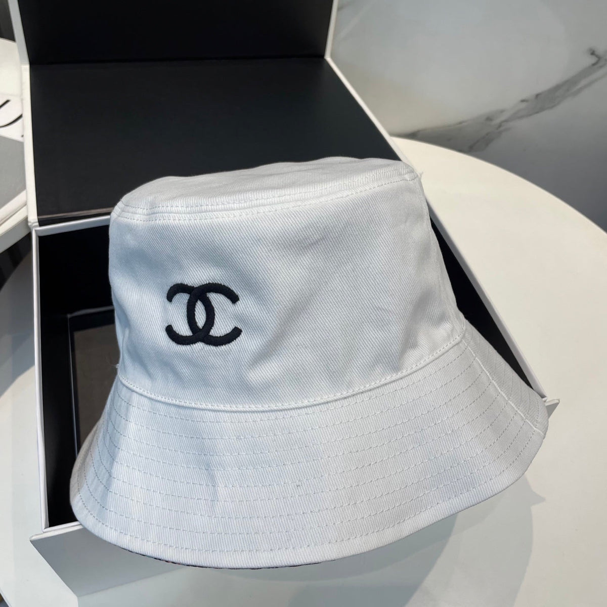 Chanel Embroidered Reversible Bucket Hat - image 5