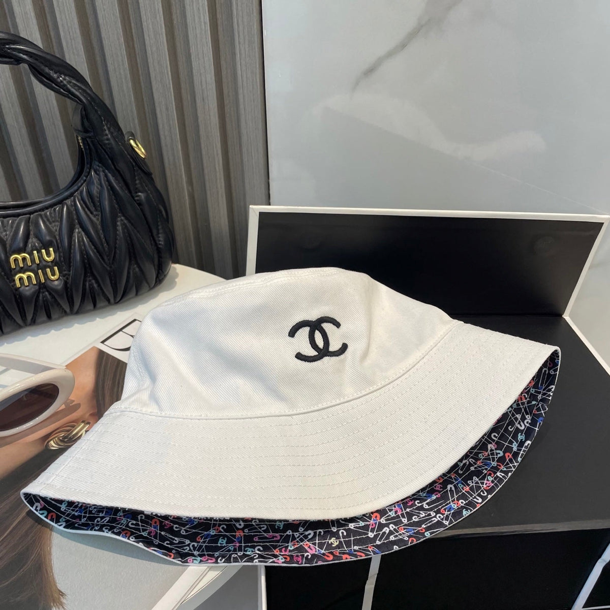 Chanel Embroidered Reversible Bucket Hat - image 8