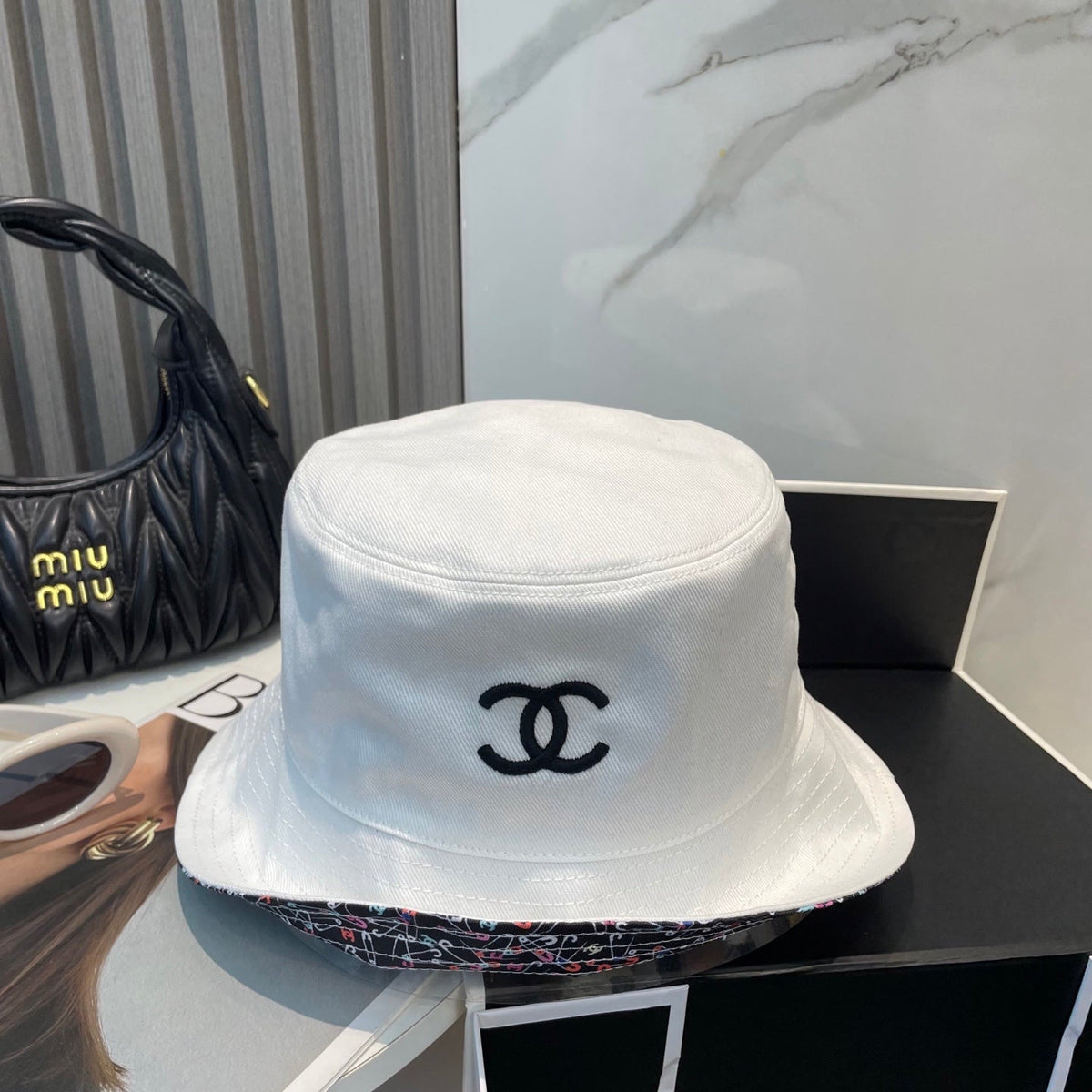 Chanel Embroidered Reversible Bucket Hat - image 6