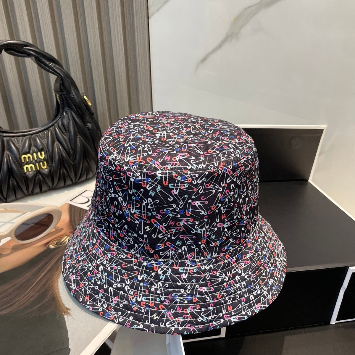 Chanel Embroidered Reversible Bucket Hat - image 3