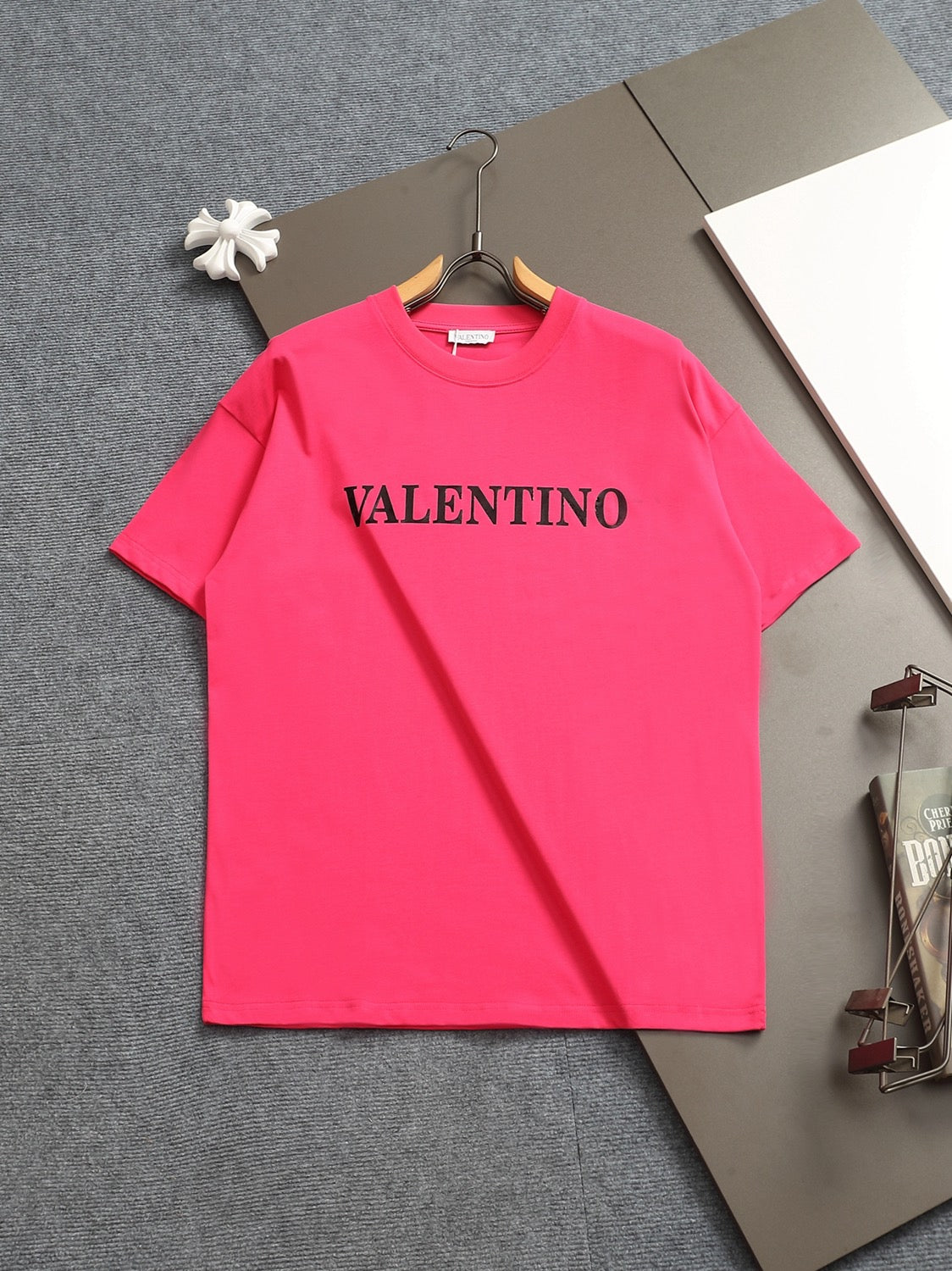 Valentino Letter Logo T-Shirt with Plain Crewneck, product gallery image 1