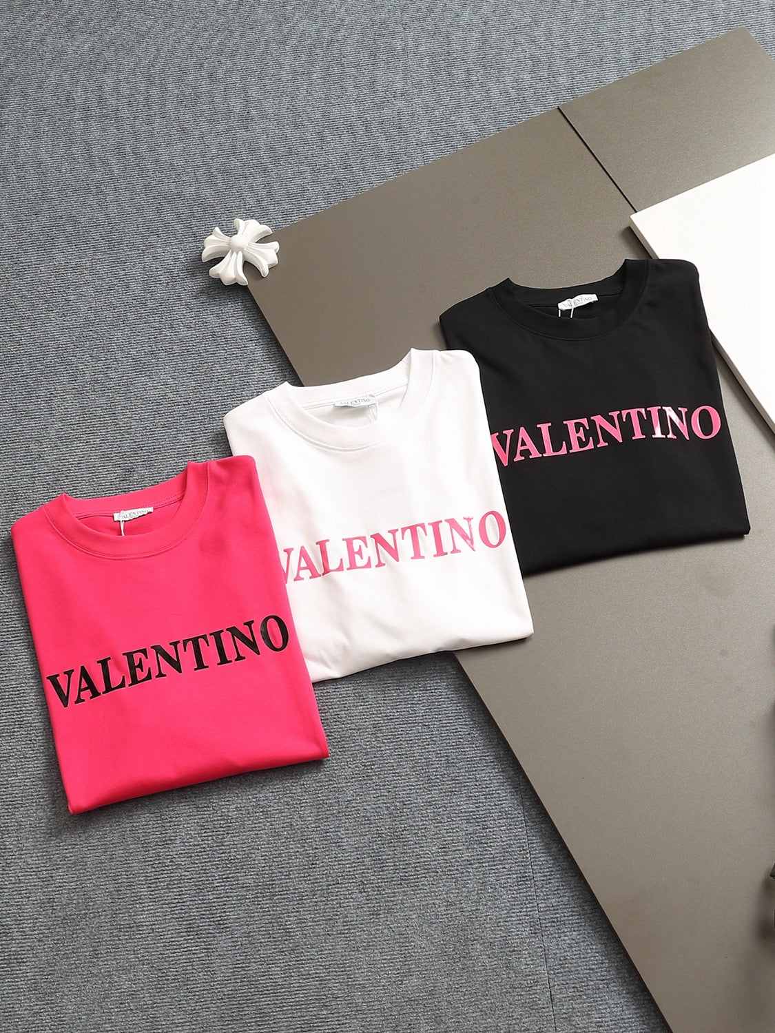 Valentino Letter Logo T-Shirt with Plain Crewneck, product gallery image 3
