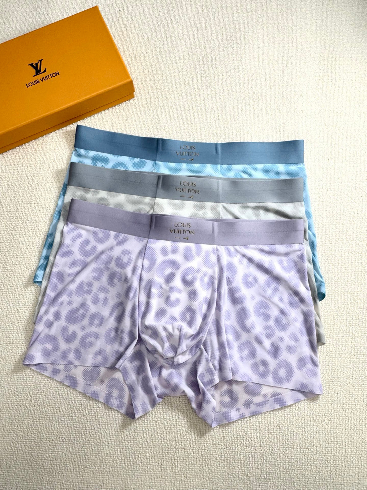Louis Vuitton Boxed Blue Grey Camouflage Boxer Briefs, image 5
