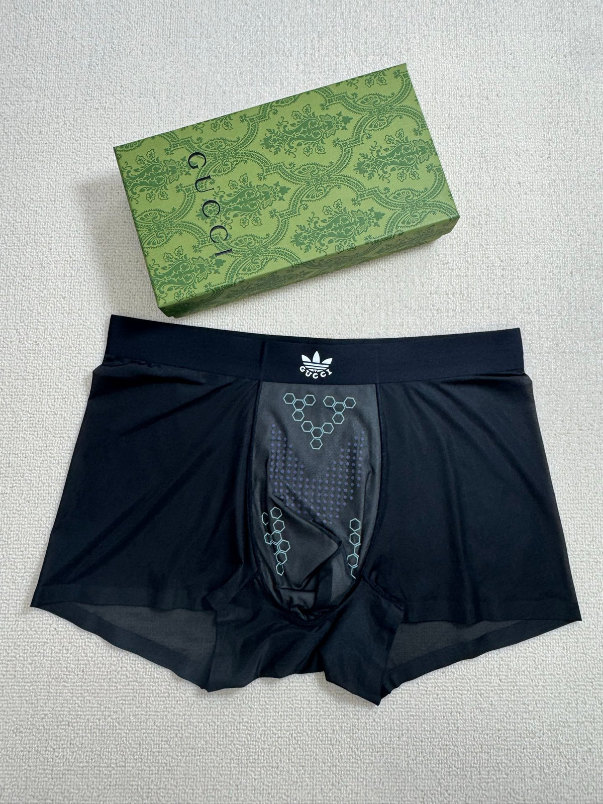 Gucci Boxed Grey Navy Black Round Motifs Boxer Briefs, image 7
