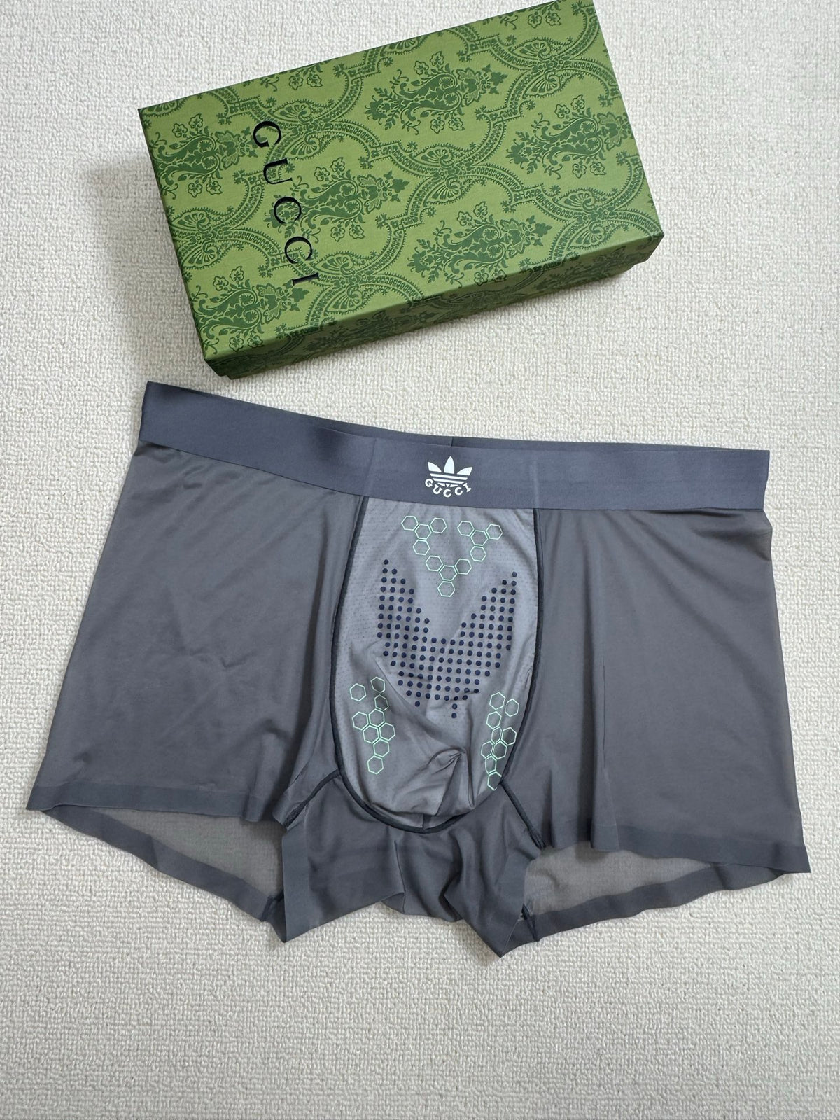Gucci Boxed Grey Navy Black Round Motifs Boxer Briefs, image 6