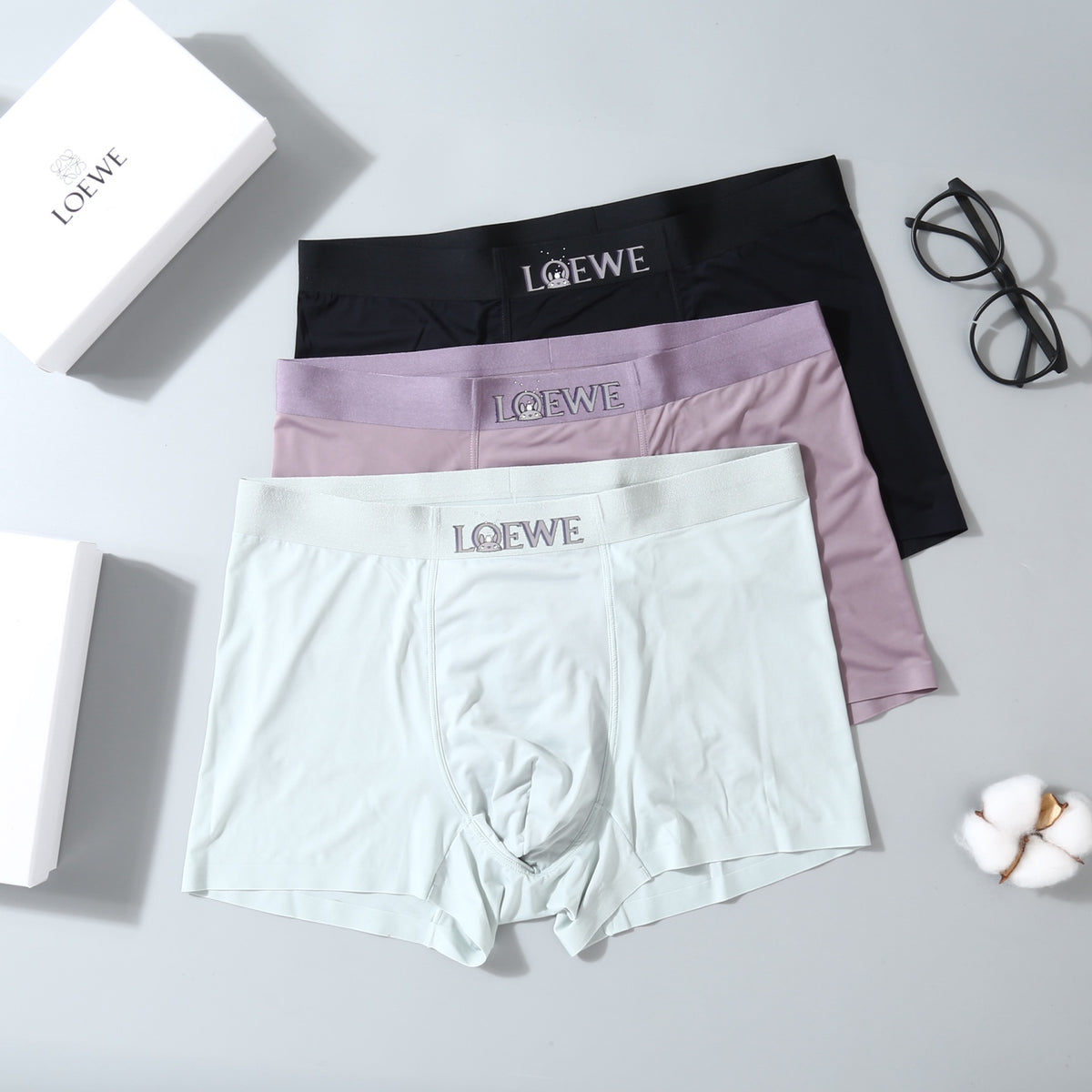 LOEWE Pastel Lettered-Waist Boxer Briefs, gallery image 3