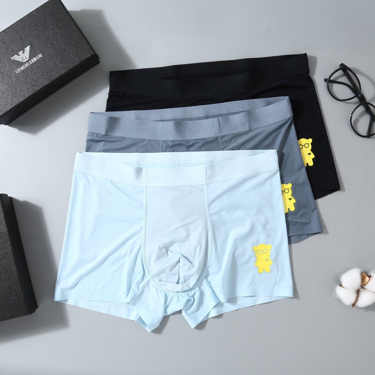Armani Small Colour Emblem Boxer Briefs, Box of 3, gallery image 4