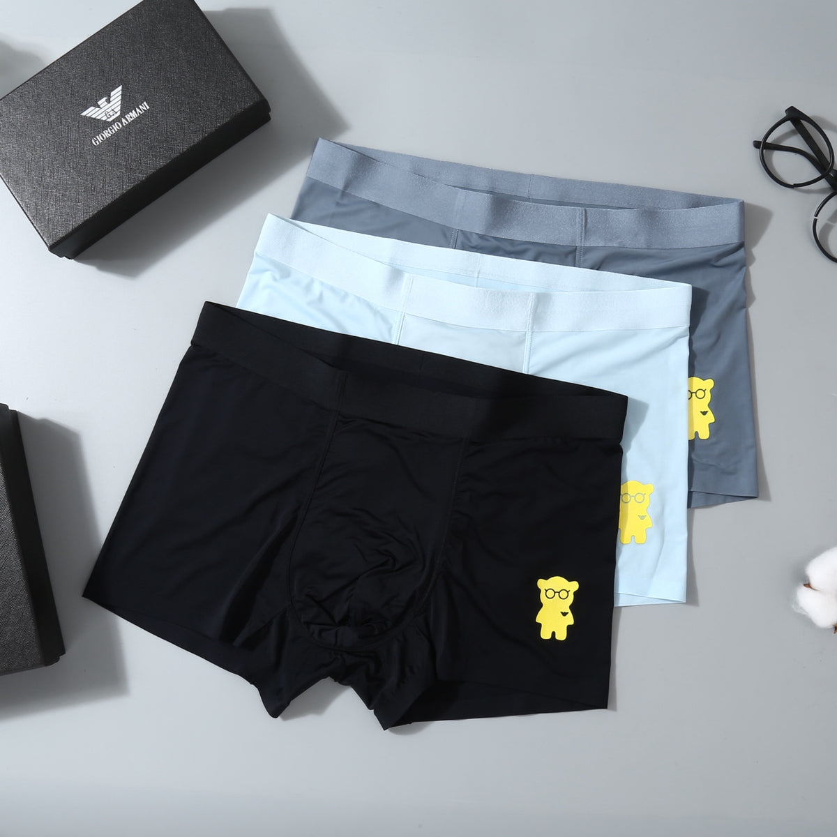 Armani Small Colour Emblem Boxer Briefs, Box of 3, gallery image 1
