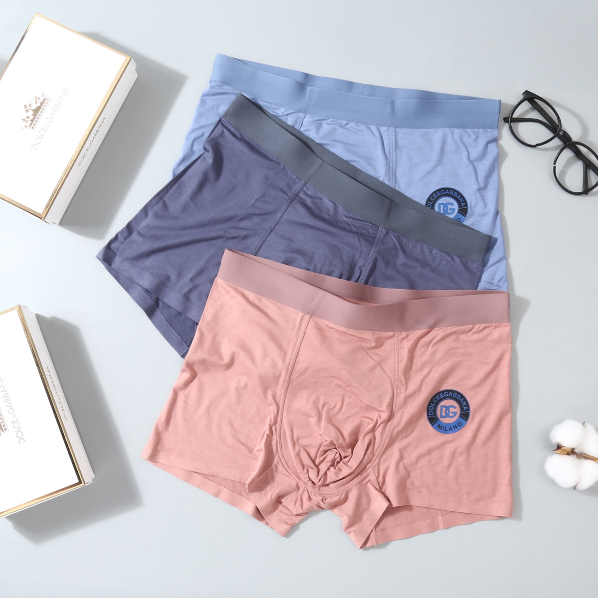 Dolce & Gabbana Pastel Round-Emblem Boxer Briefs, gallery image 1