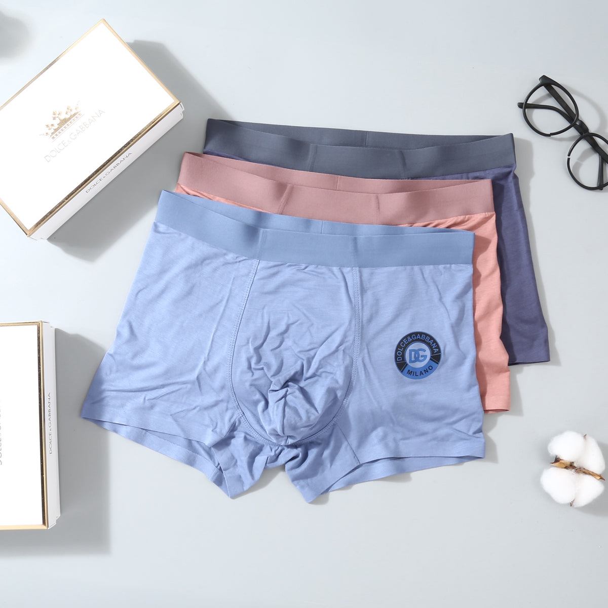 Dolce & Gabbana Pastel Round-Emblem Boxer Briefs, gallery image 4