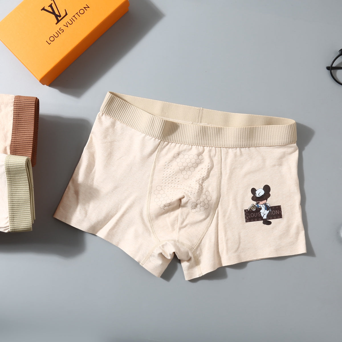 Louis Vuitton Beige Brown Cream Cartoon Patch Boxer Briefs, image 8