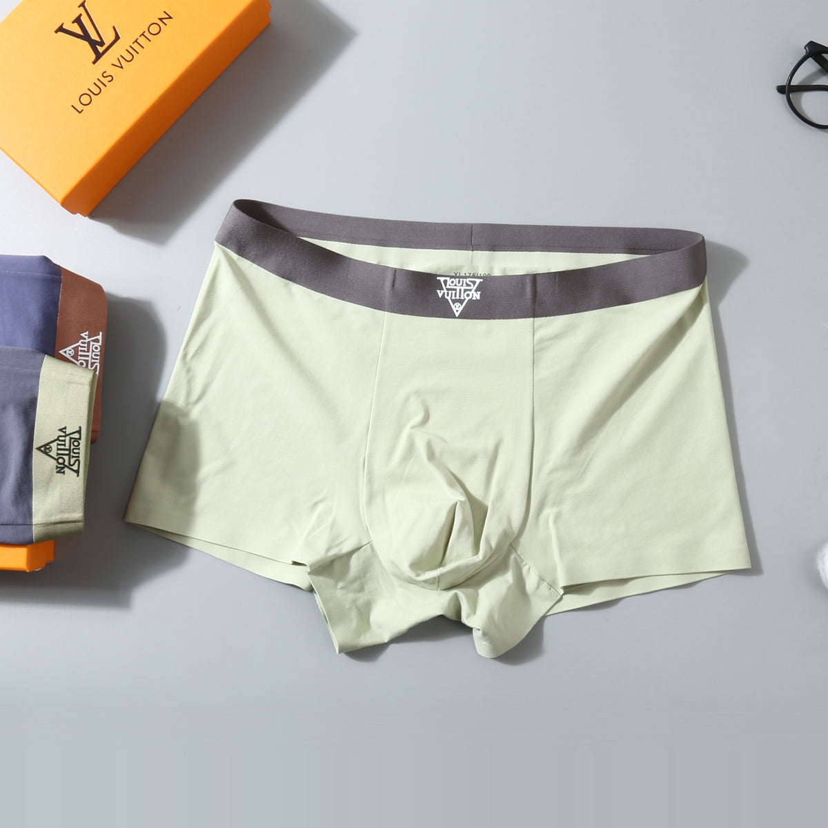 Louis Vuitton Pale Lime Blue Grey Broad Waist Boxer Briefs, image 6