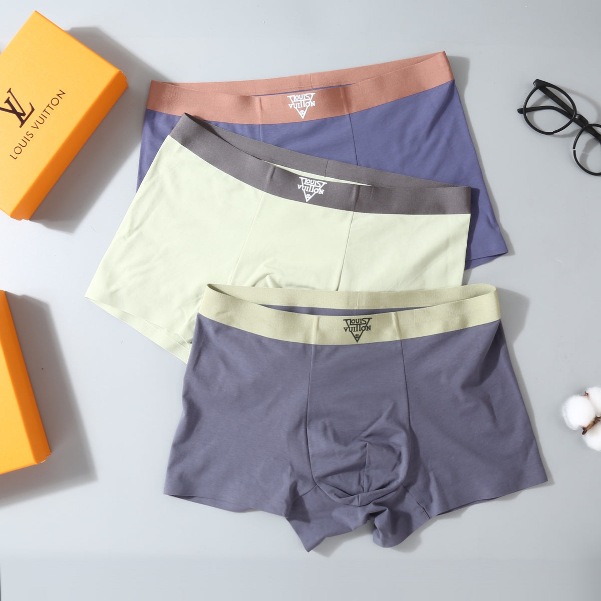 Louis Vuitton Pale Lime Blue Grey Broad Waist Boxer Briefs, image 3
