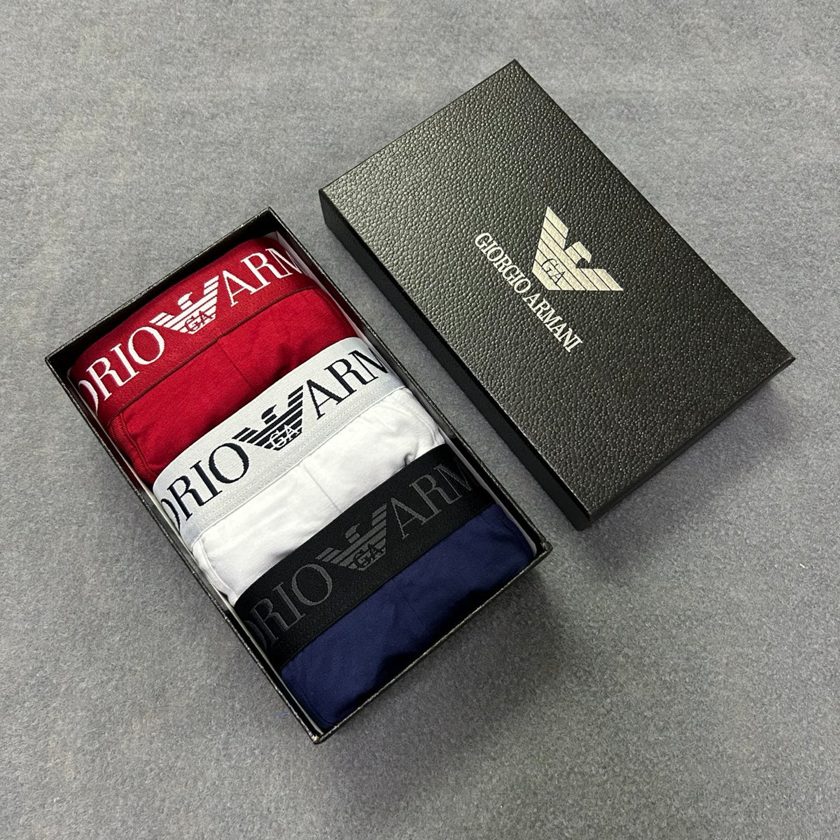 Armani Contrast Wordmark Boxer Briefs, Box of 3, gallery image 9