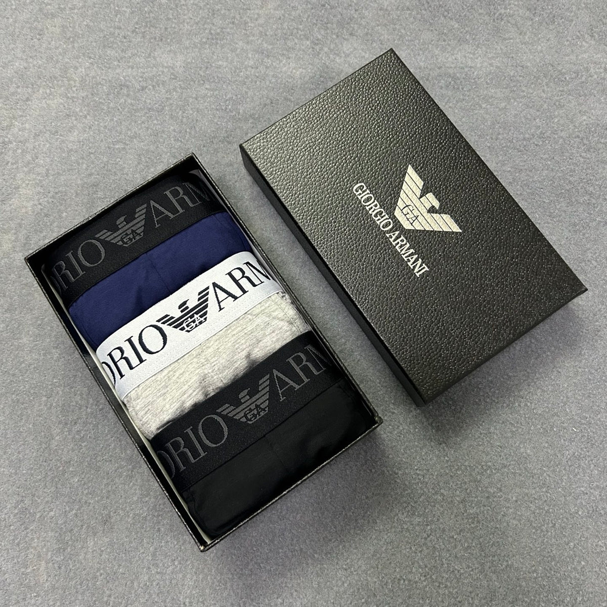Armani Contrast Wordmark Boxer Briefs, Box of 3, gallery image 5
