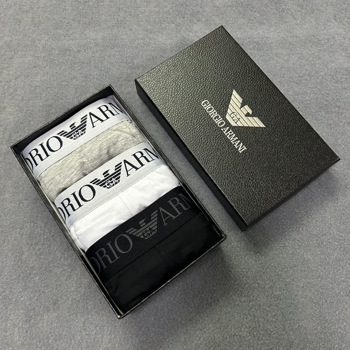 Armani Contrast Wordmark Boxer Briefs, Box of 3, gallery image 3