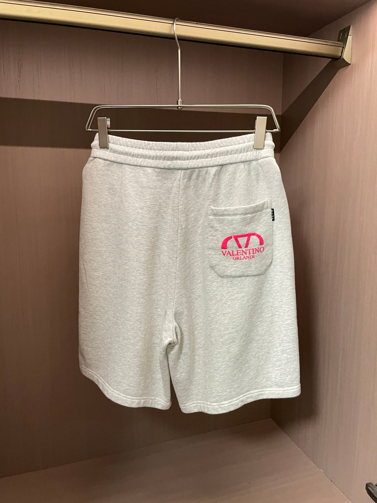 Valentino VLTN Drawstring Shorts with Pink Emblem, product gallery image 4