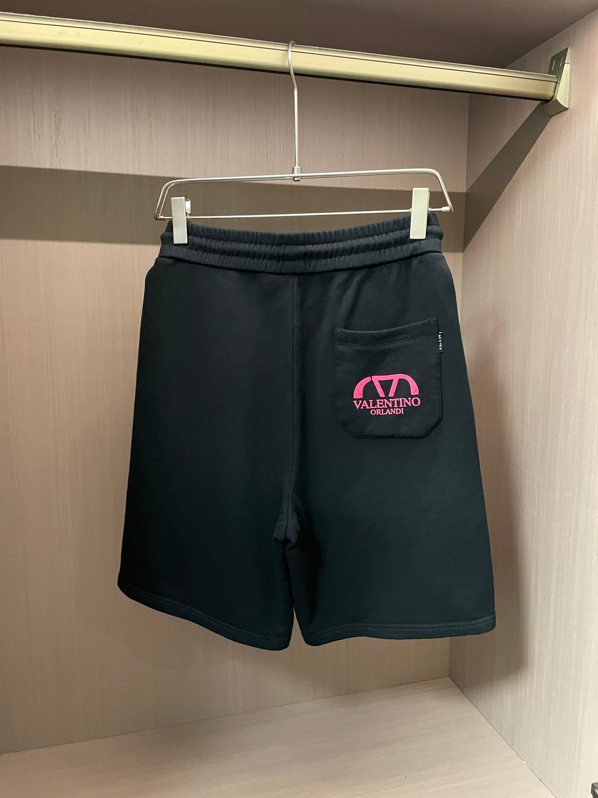 Valentino VLTN Drawstring Shorts with Pink Emblem, product gallery image 2
