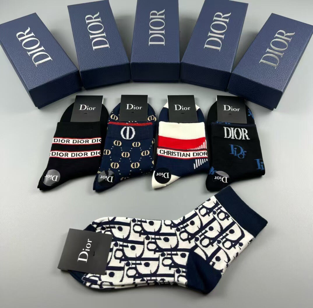 Dior Black White Mixed Letter Emblems Ankle Socks, image 14