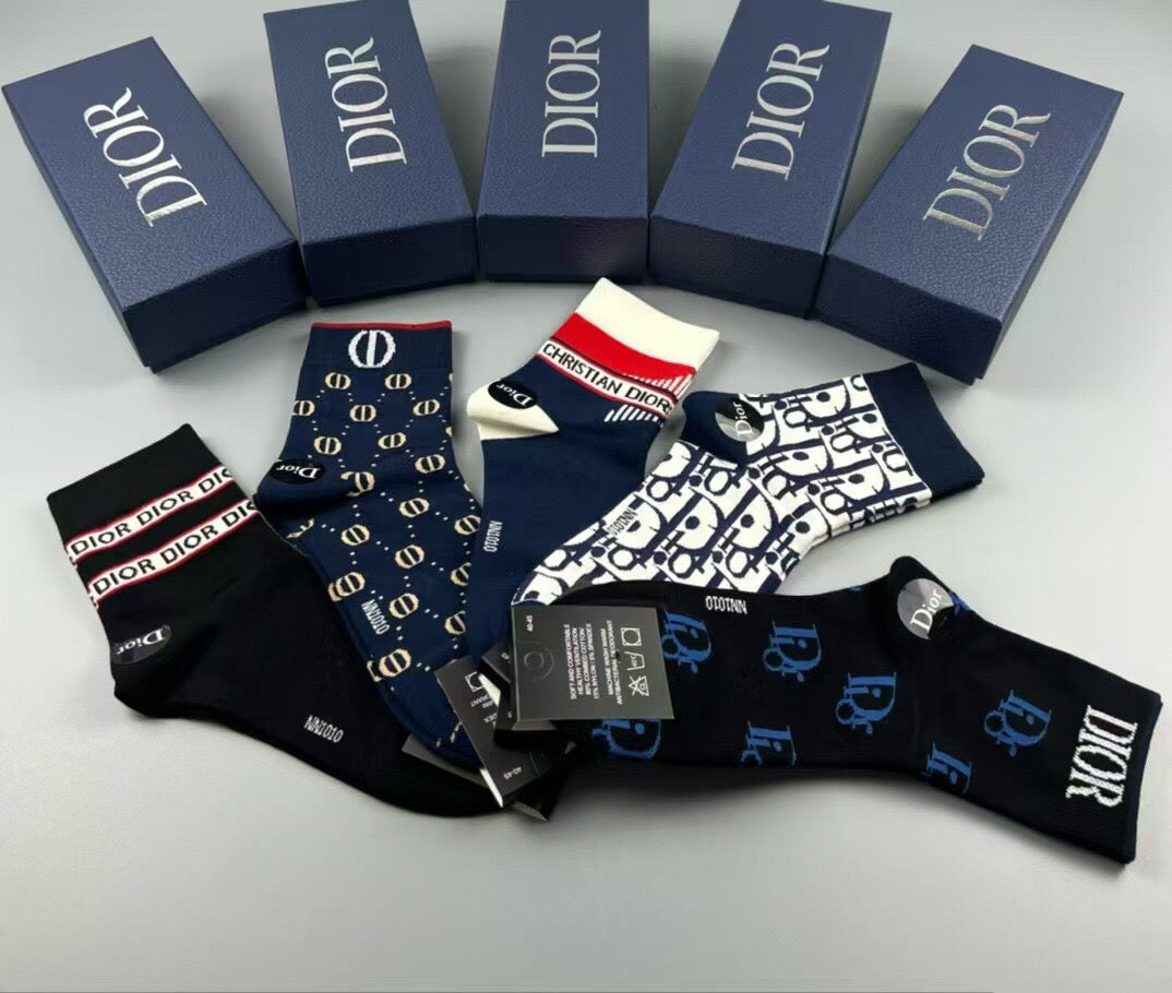 Dior Black White Mixed Letter Emblems Ankle Socks, image 17