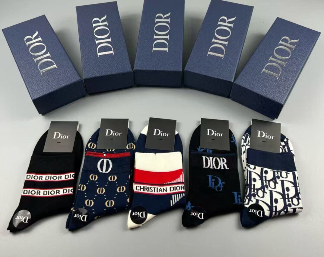 Dior Black White Mixed Letter Emblems Ankle Socks, image 10