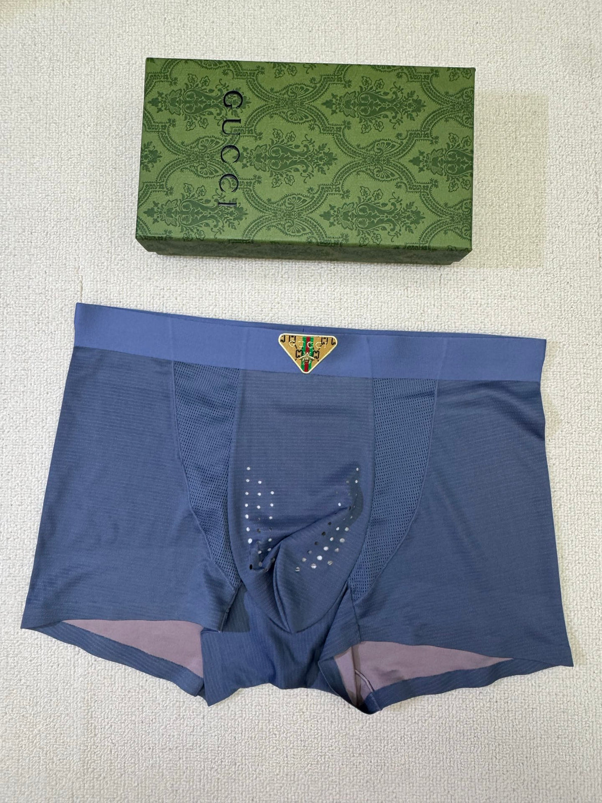 Gucci Grey Green Lime Waist Stripes Boxer Briefs, image 9