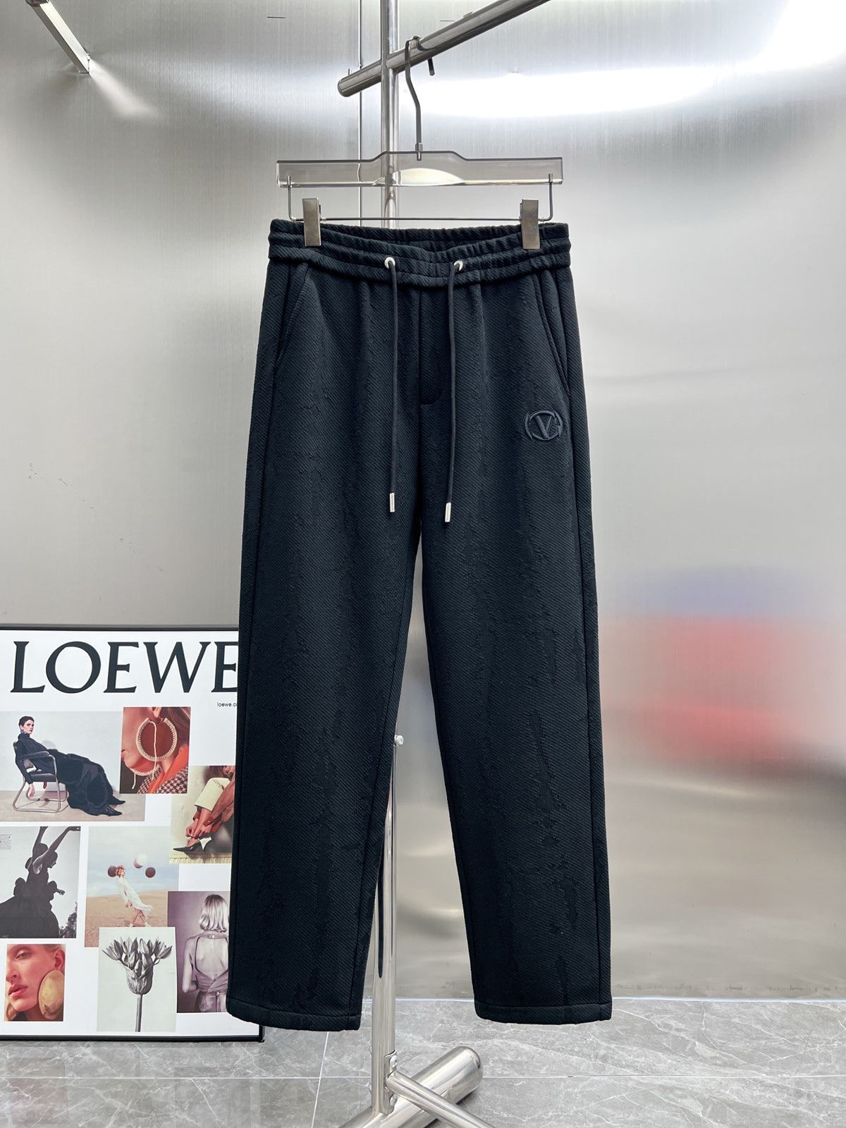 Valentino Casual Trousers with Drawstring Waist, Dark, product gallery image 1