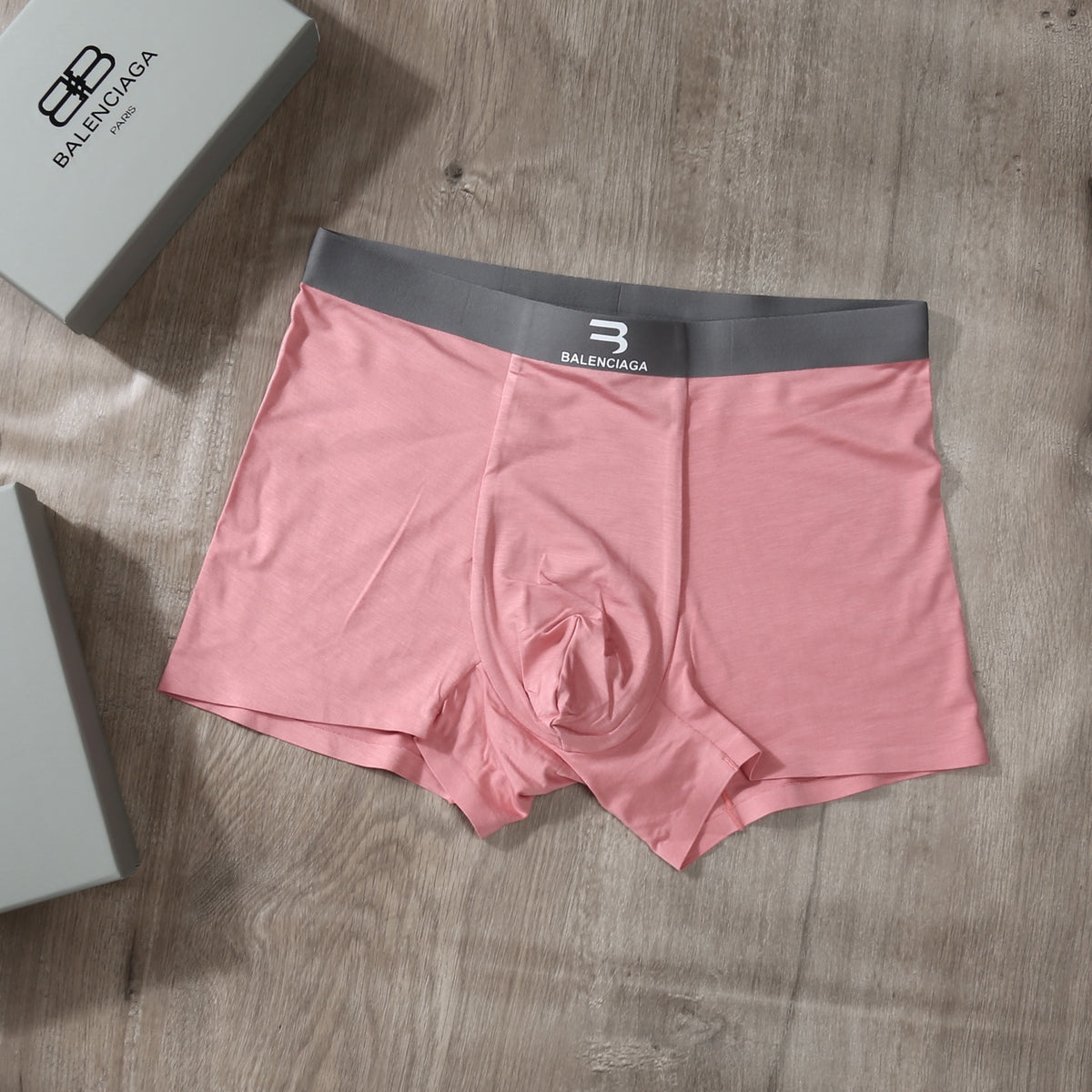 Balenciaga Pink Grey Black Small Waist Letters Boxer Briefs, image 8