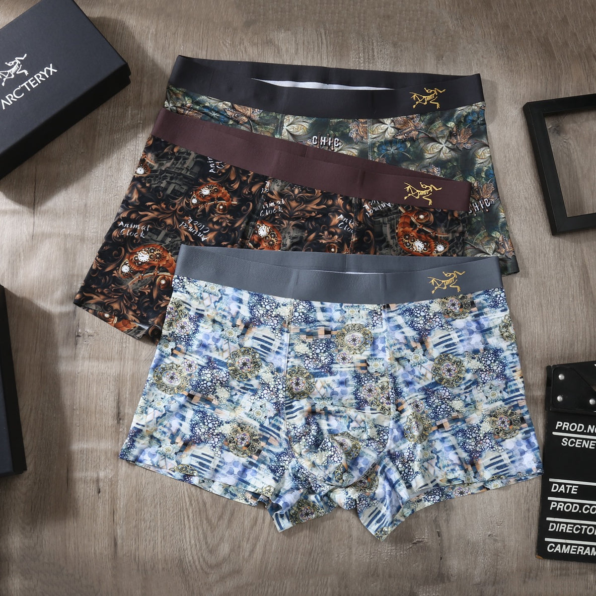 Arc'teryx Dark Multicolour Landscape Print Boxer Briefs, image 4