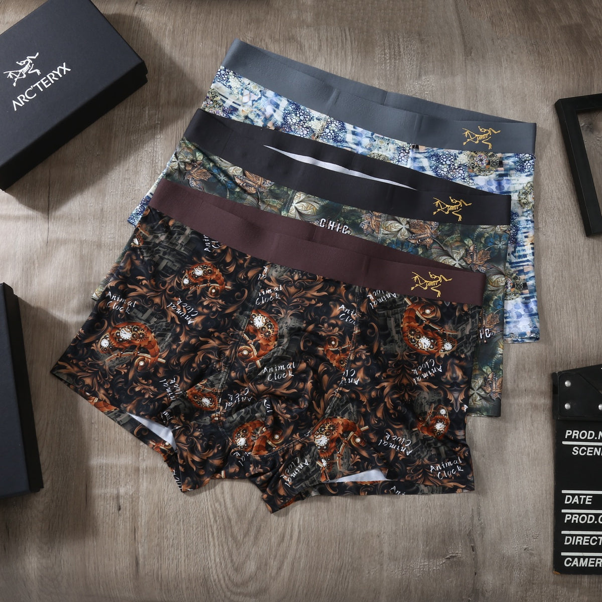 Arc'teryx Dark Multicolour Landscape Print Boxer Briefs, image 2