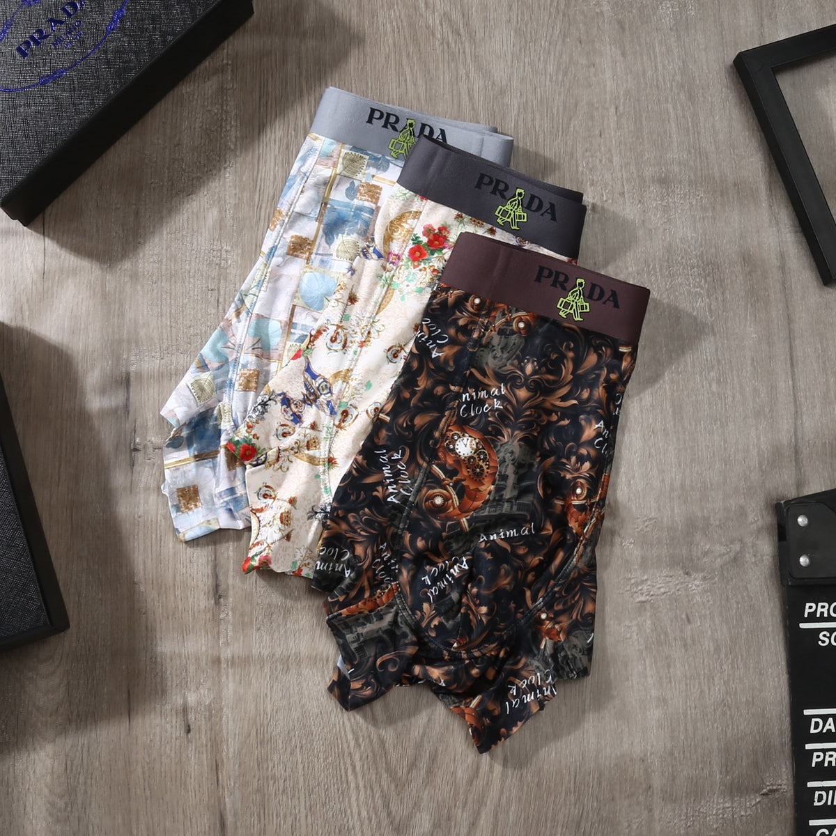 Prada Bright Landscape Print Assortment Boxer Briefs, image 5