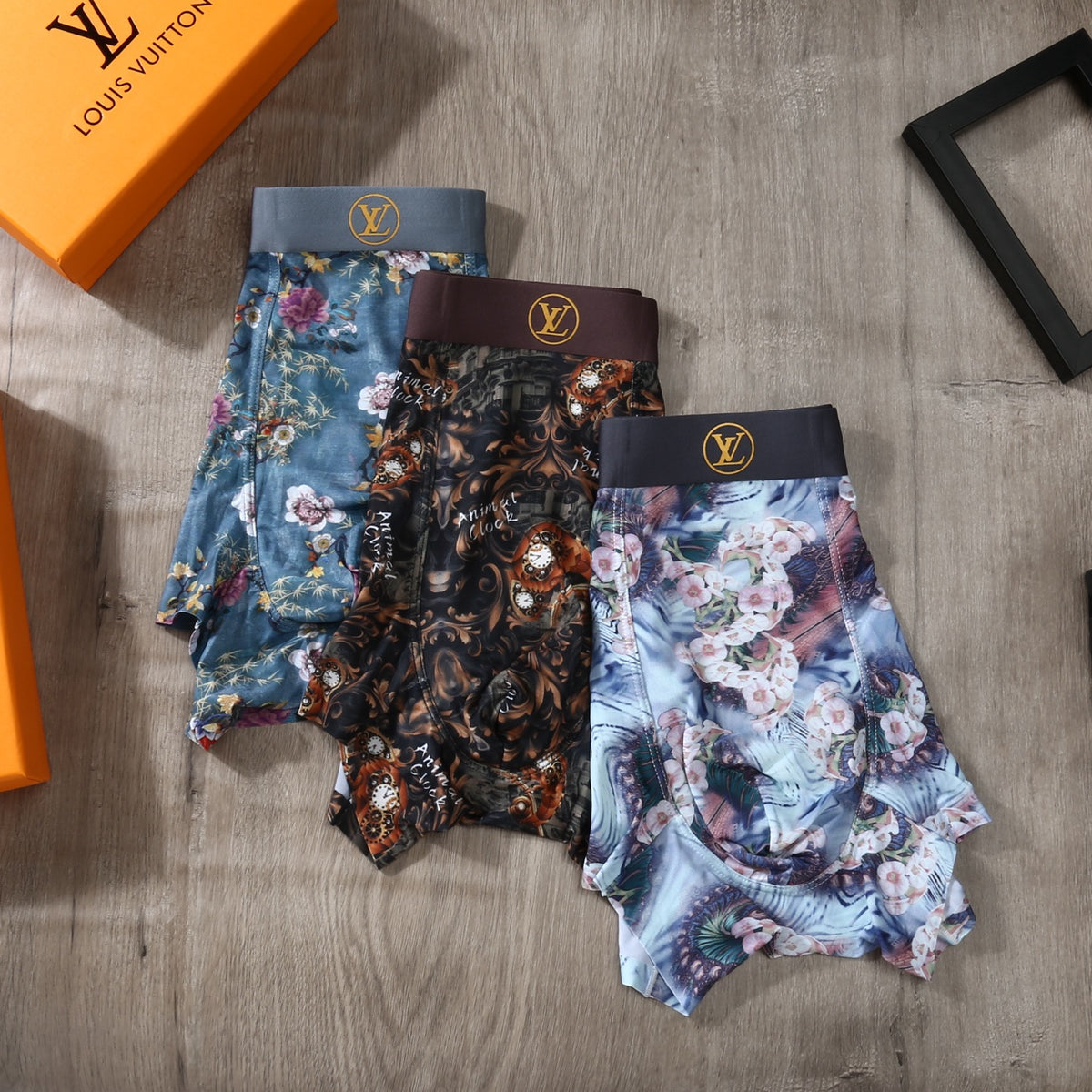 Louis Vuitton Blue Purple Dense Landscape Print Boxer Briefs, image 5