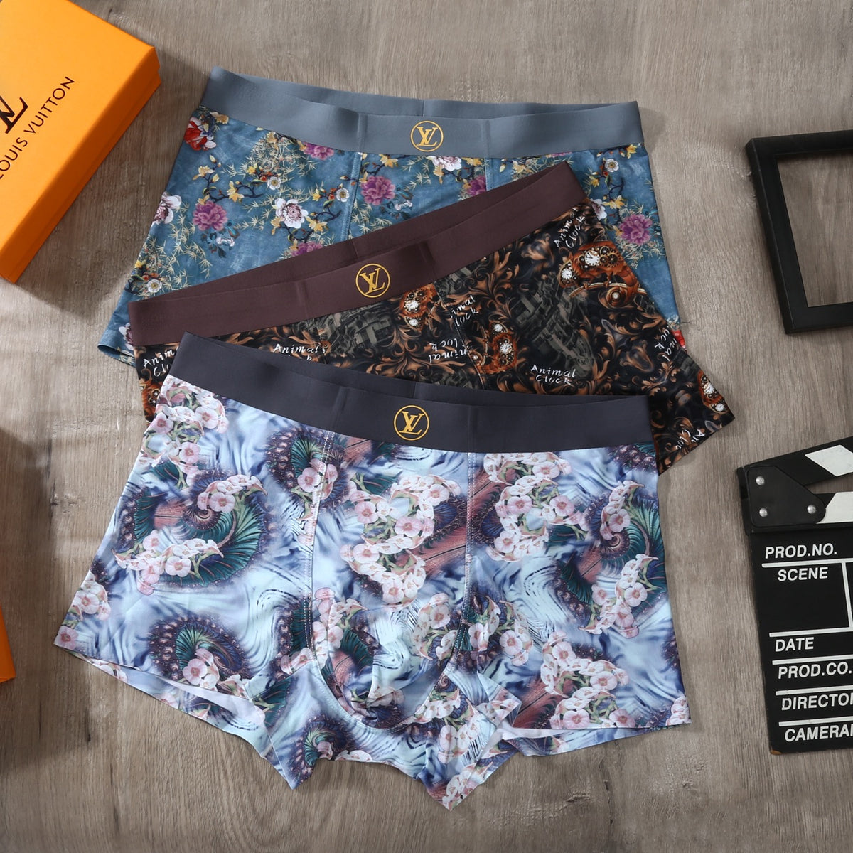 Louis Vuitton Blue Purple Dense Landscape Print Boxer Briefs, image 4