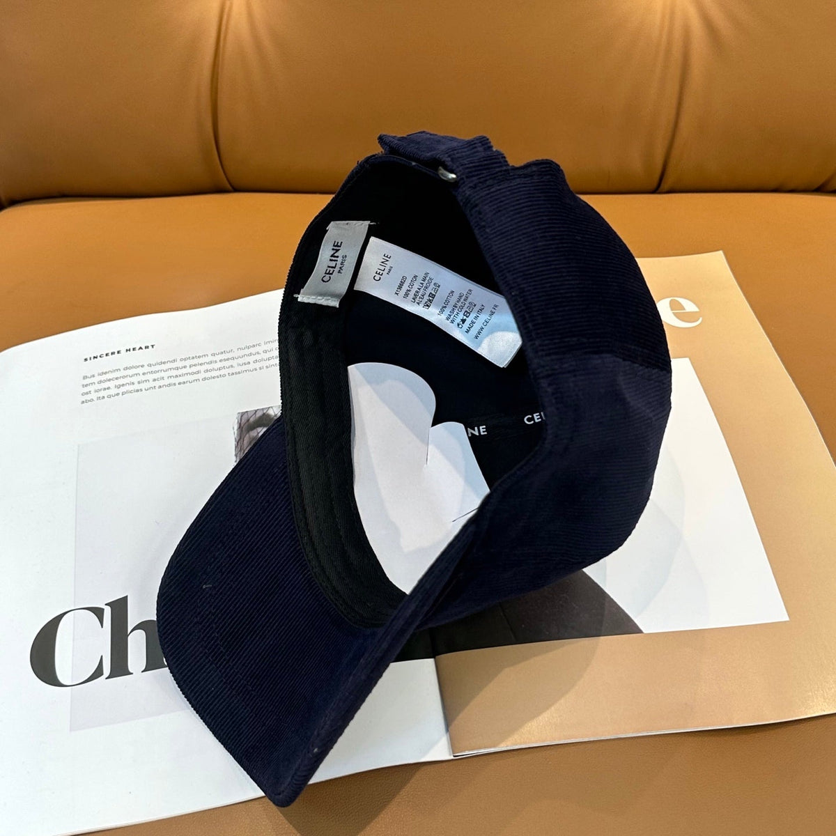 Celine Corduroy Baseball Cap - image 3