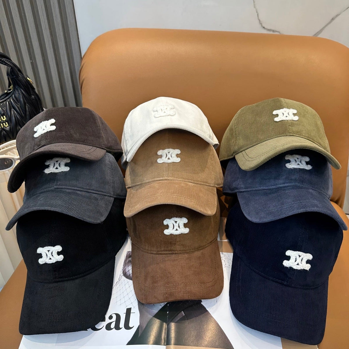 Celine Corduroy Baseball Cap - image 9