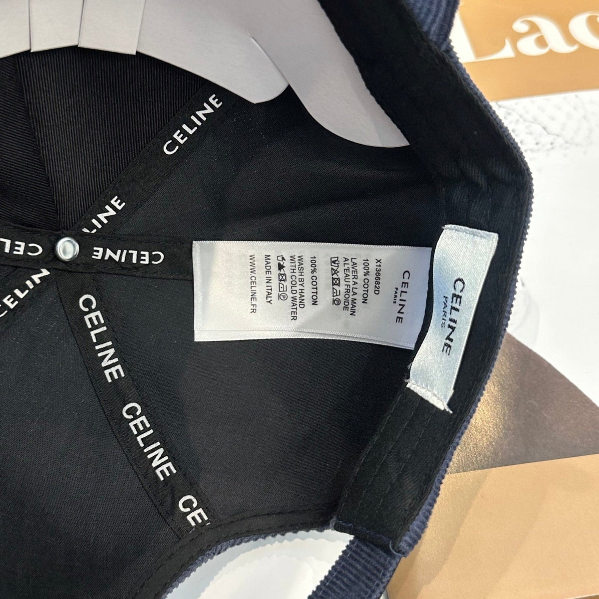 Celine Corduroy Baseball Cap - image 7