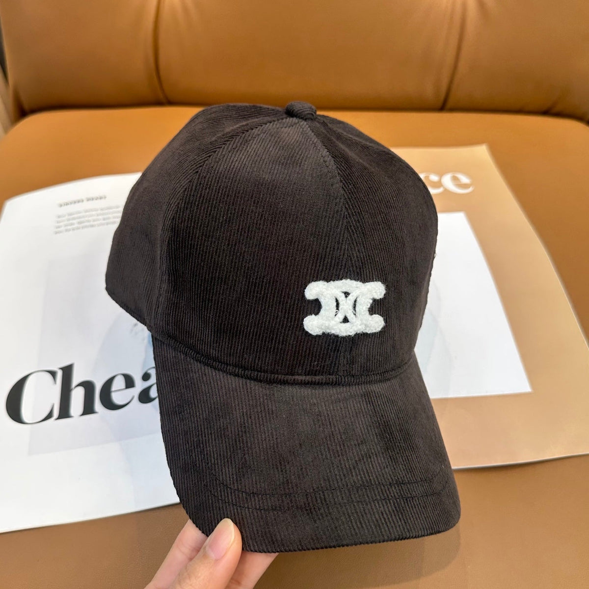 Celine Corduroy Baseball Cap - image 5
