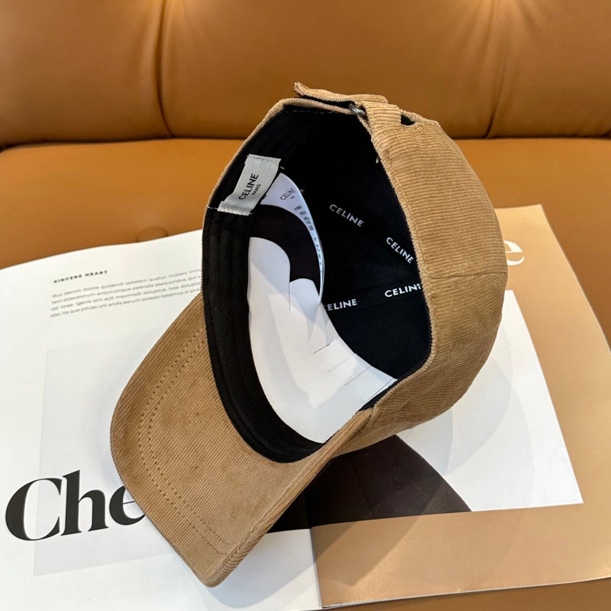 Celine Corduroy Baseball Cap - image 4