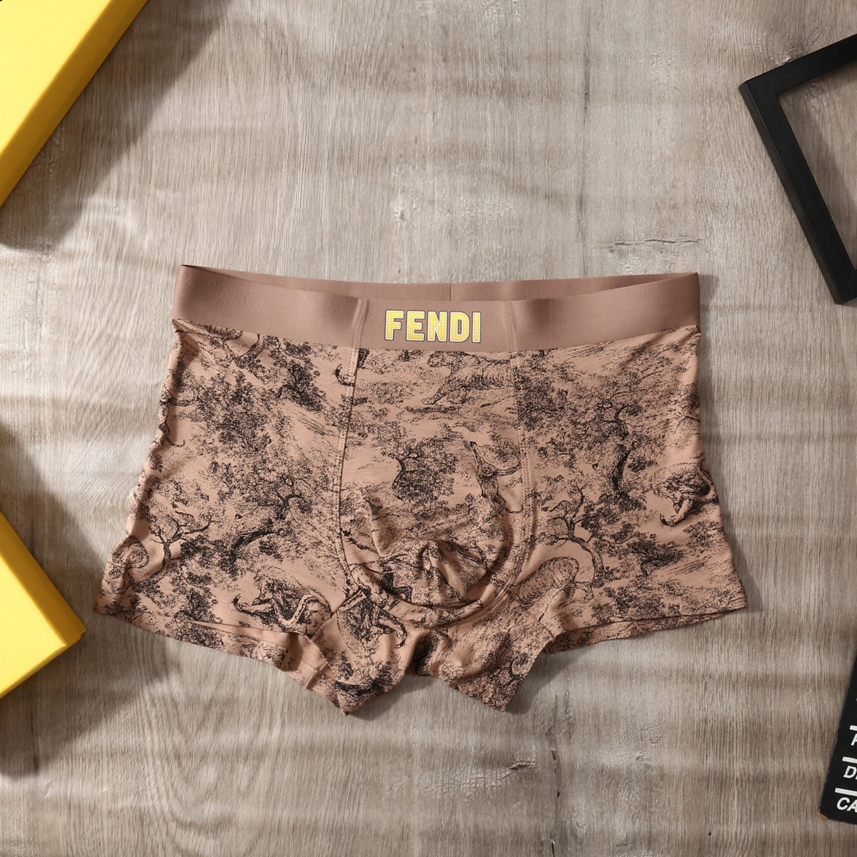 Fendi Blue Grey Dense Tonal Print Boxer Briefs, image 7