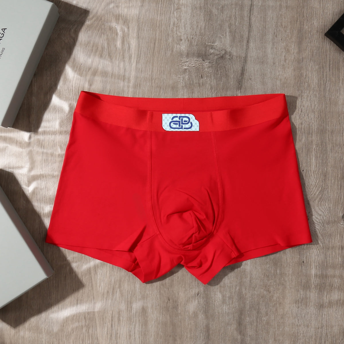 Balenciaga Black Red Grey Square Waist Patch Boxer Briefs, image 7