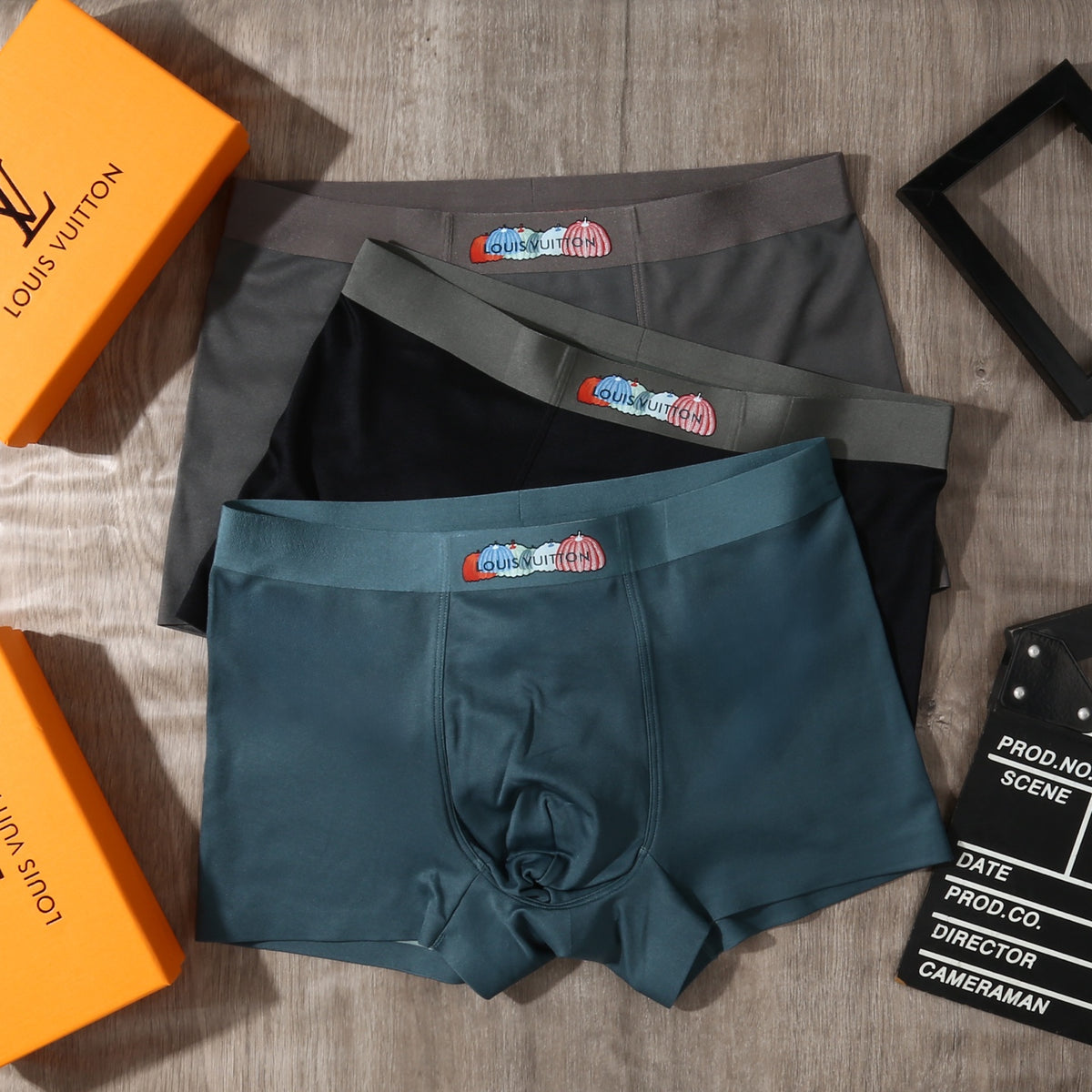 Louis Vuitton Charcoal Green Small Cartoon Waist Boxer Briefs, image 3
