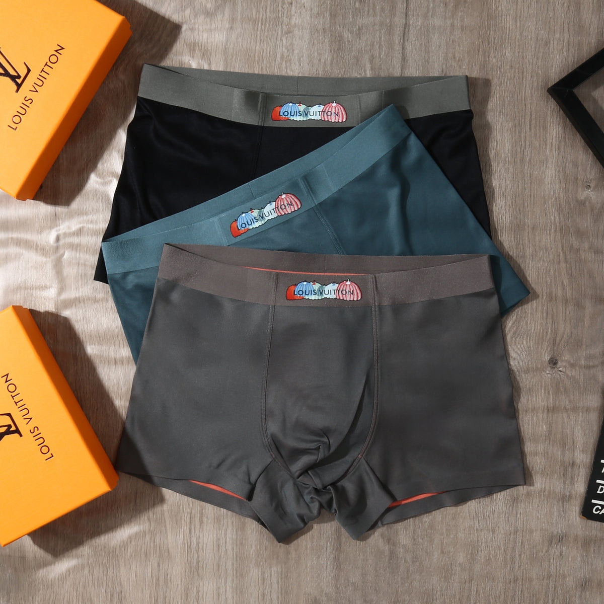 Louis Vuitton Charcoal Green Small Cartoon Waist Boxer Briefs, image 4