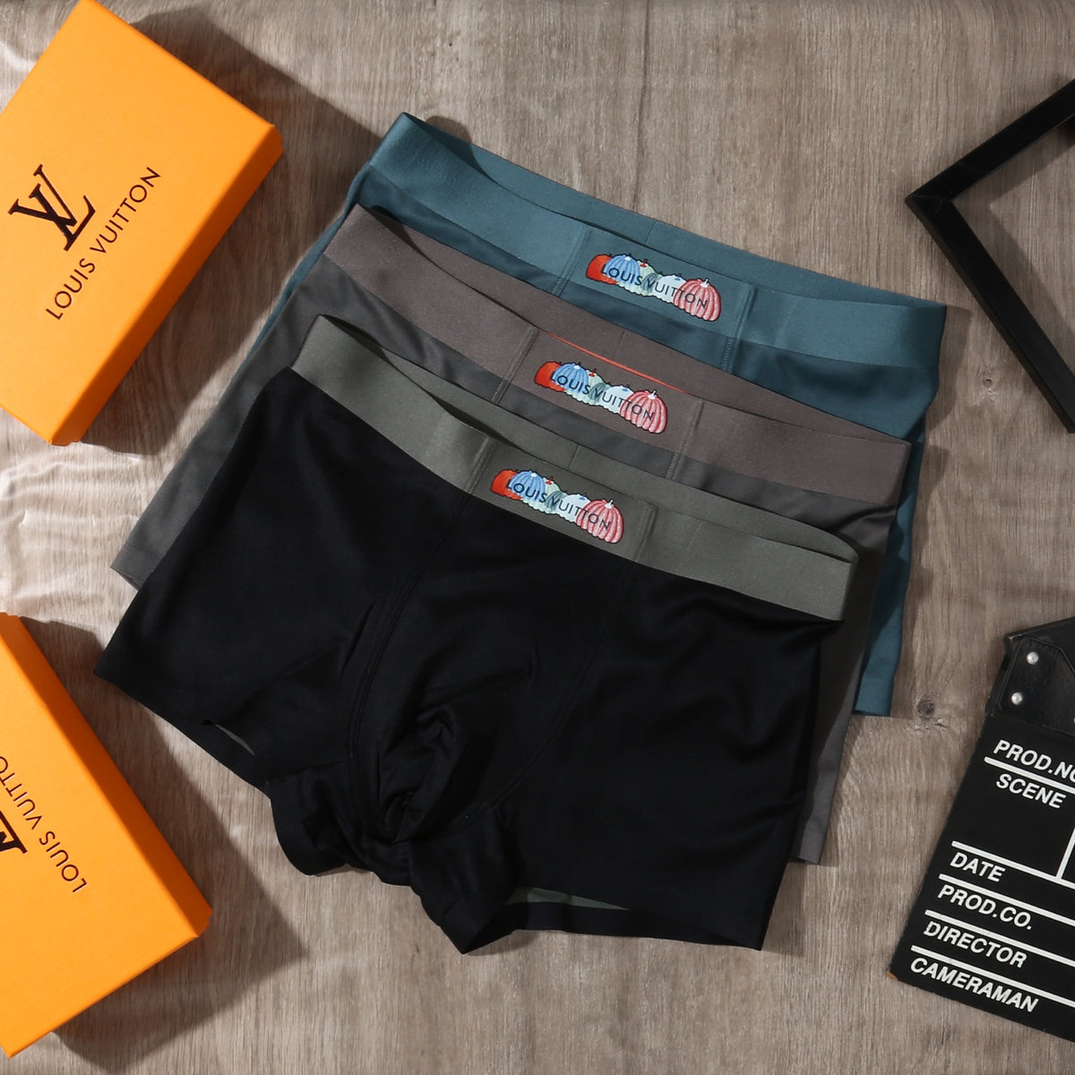 Louis Vuitton Charcoal Green Small Cartoon Waist Boxer Briefs, image 2