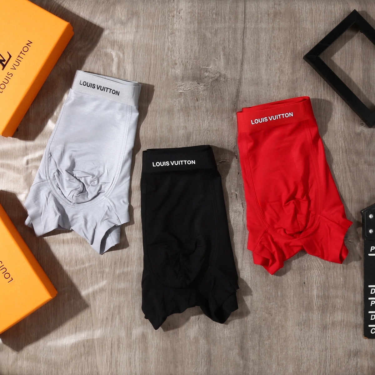 Louis Vuitton Black Red White Cartoon Figure Boxer Briefs, image 6