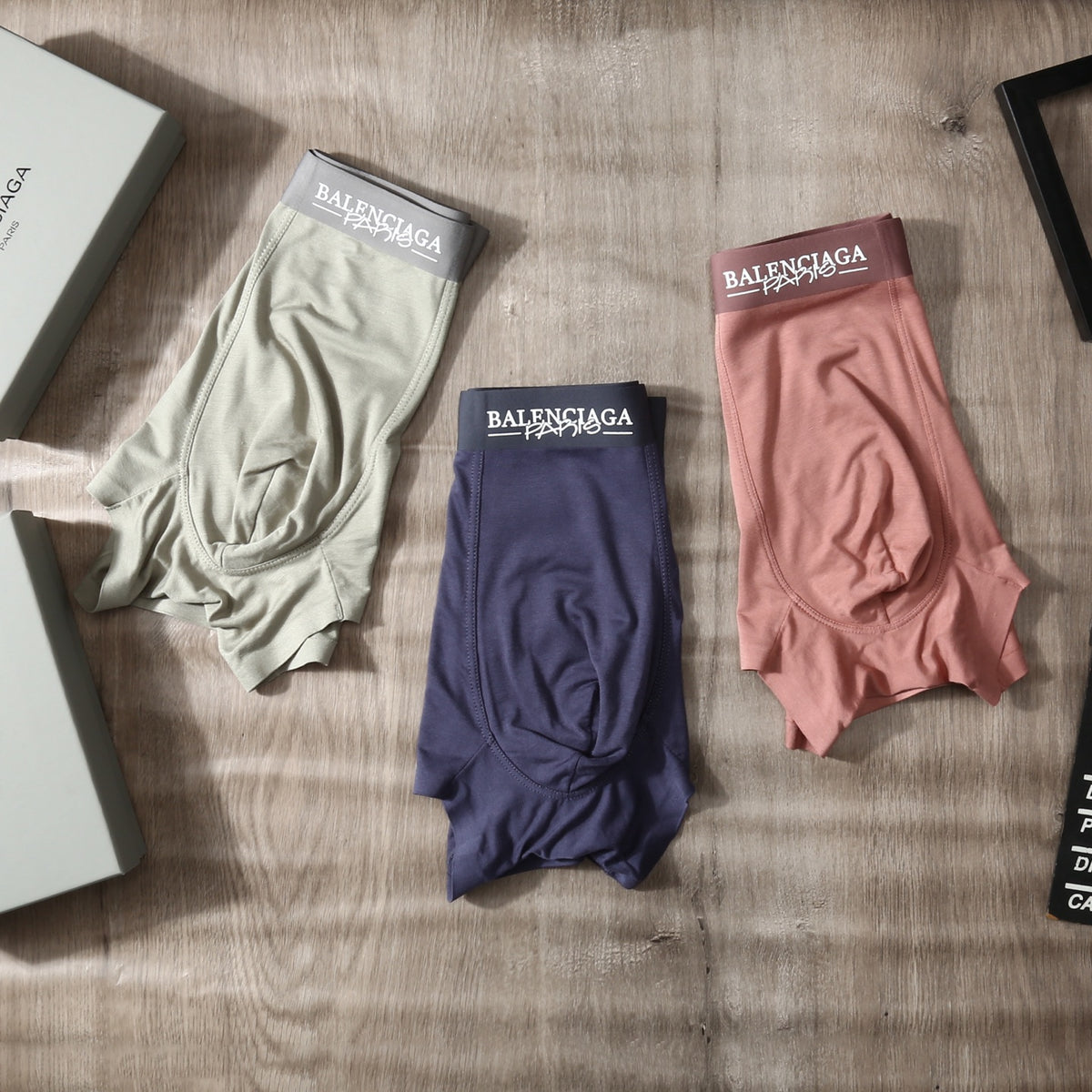Balenciaga Pink Grey Blue Dark Waist Boxer Briefs, image 6