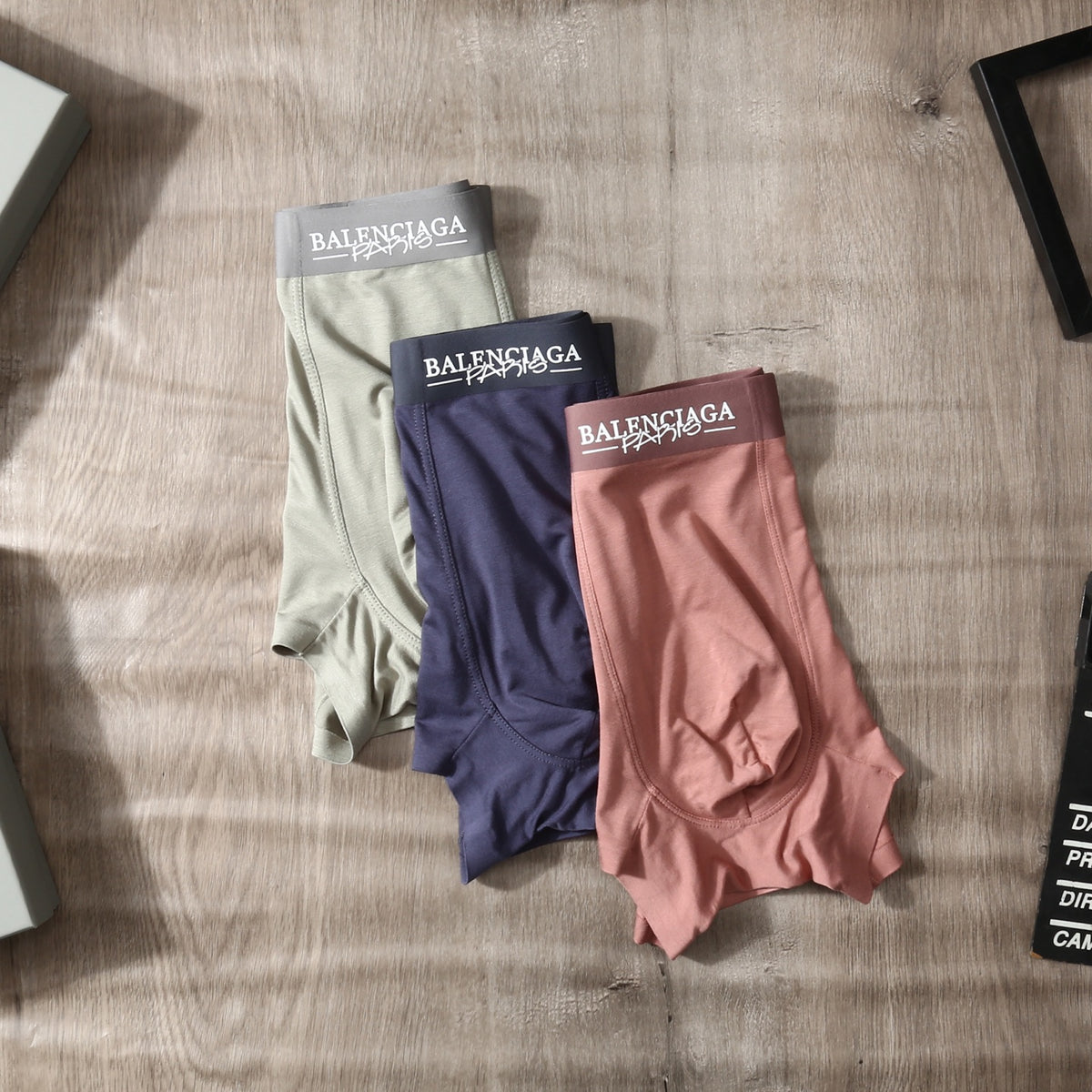 Balenciaga Pink Grey Blue Dark Waist Boxer Briefs, image 5