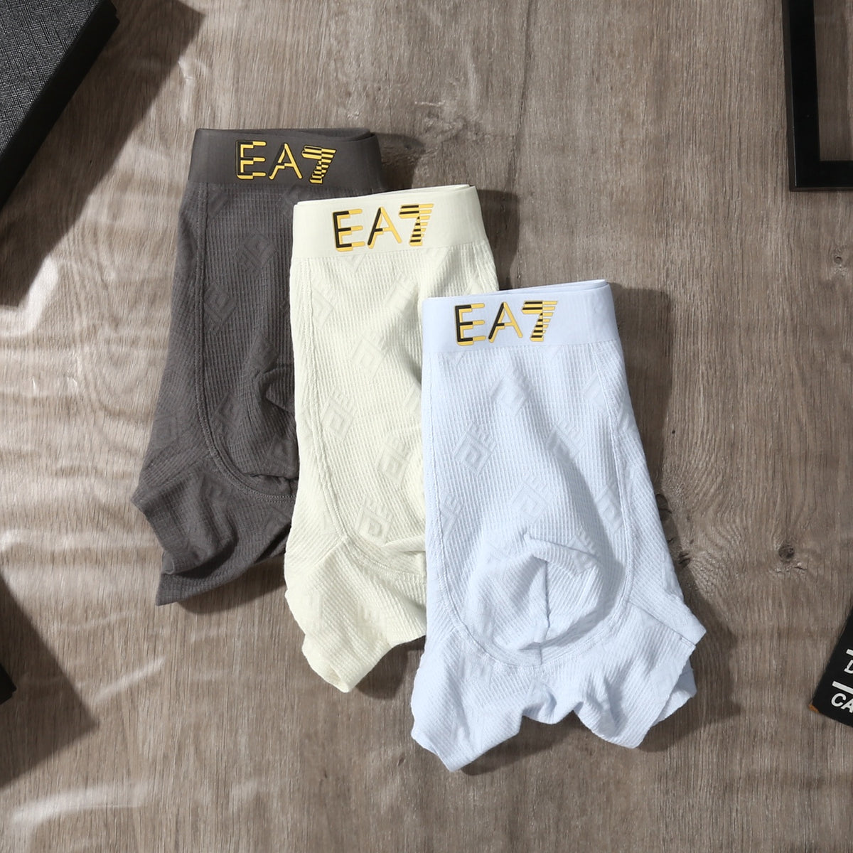 Emporio Armani White Grey Small EA7 Boxer Briefs, image 5