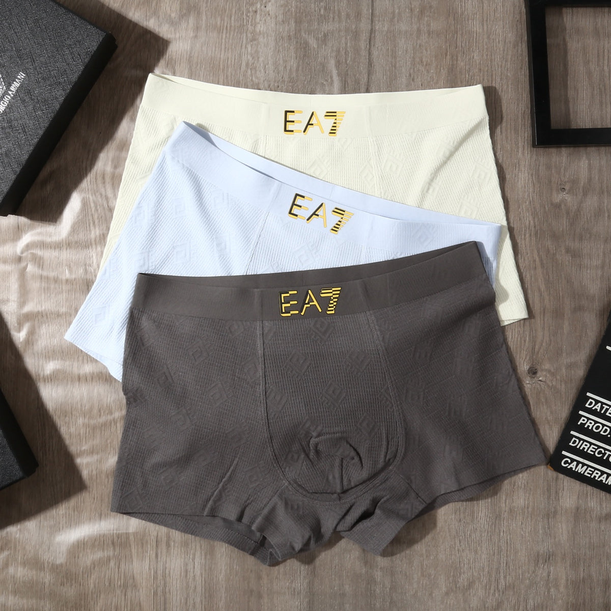 Emporio Armani White Grey Small EA7 Boxer Briefs, image 3