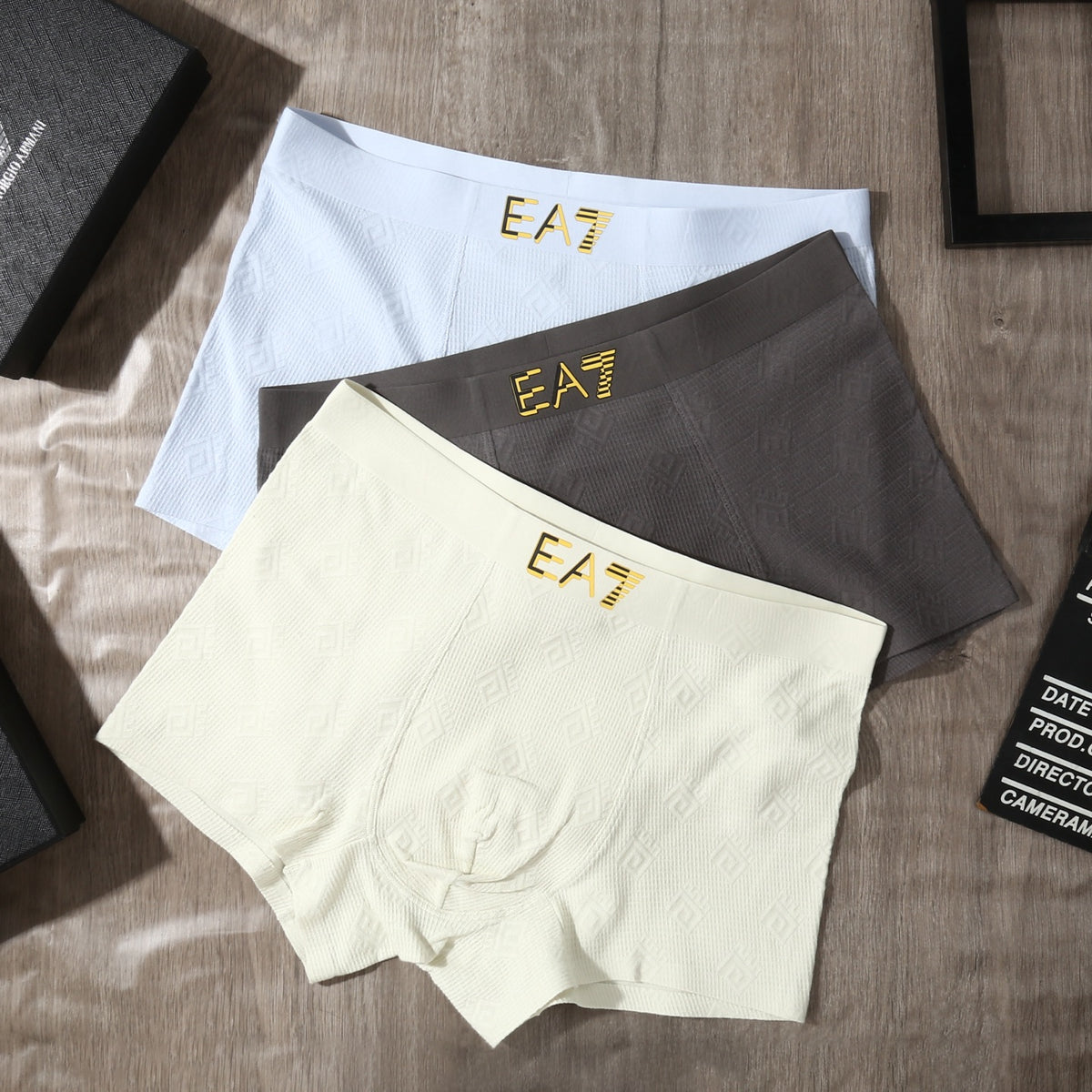 Emporio Armani White Grey Small EA7 Boxer Briefs, image 4